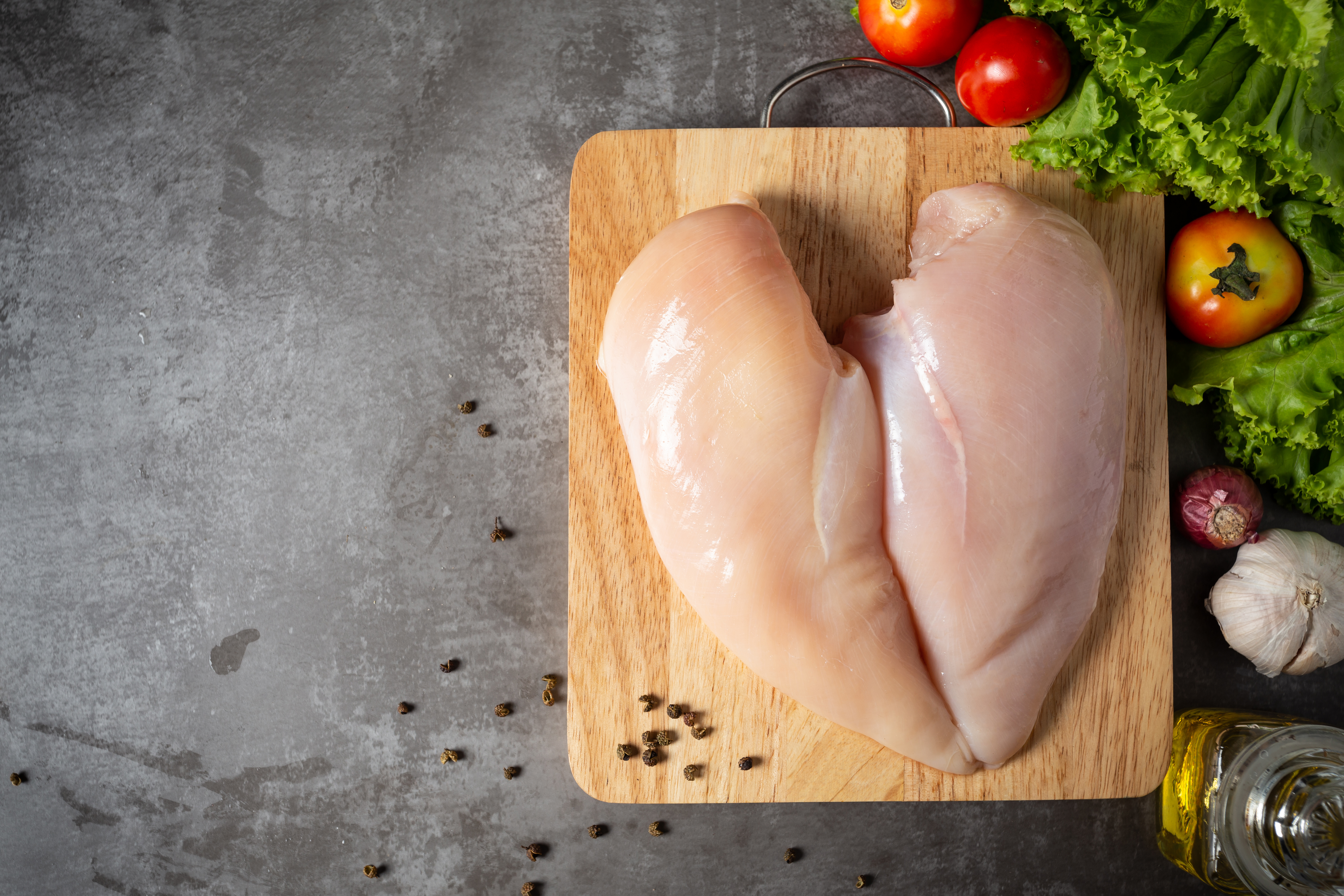 Boneless chicken breast cut fresh daily at Star Halal Meat Shop